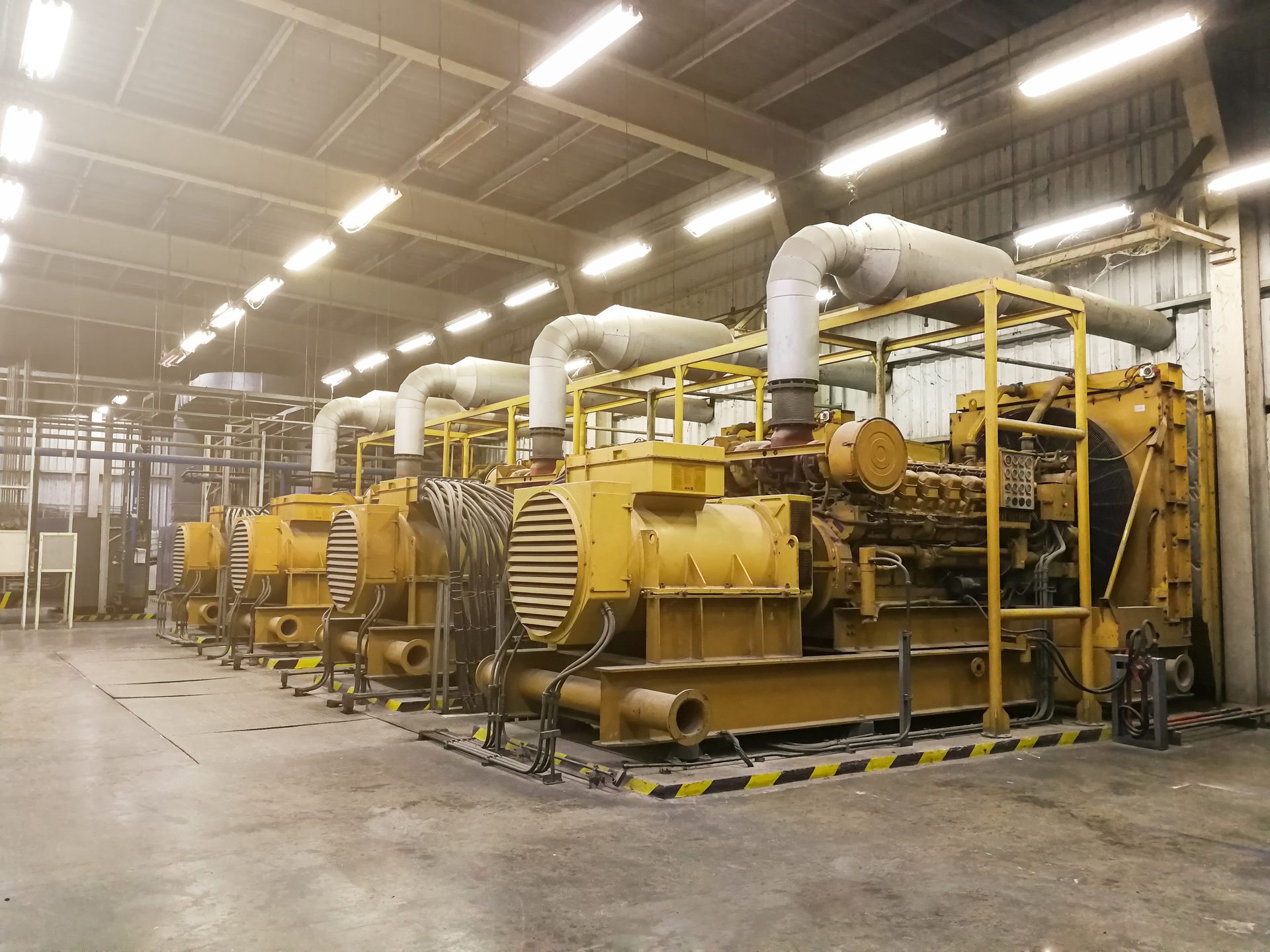 Generator room with CAT power systems documentation