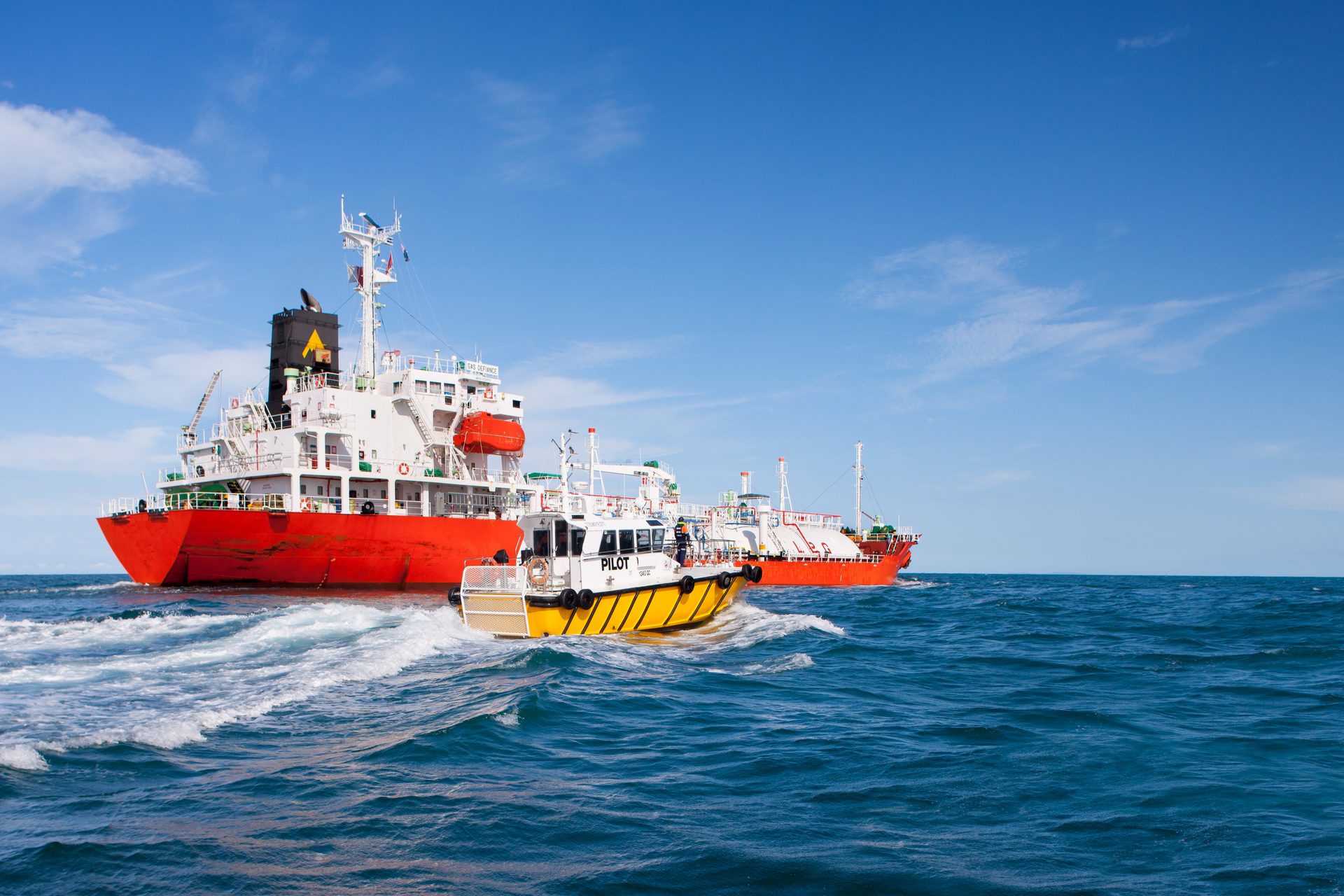 Commercial vessels operating at sea