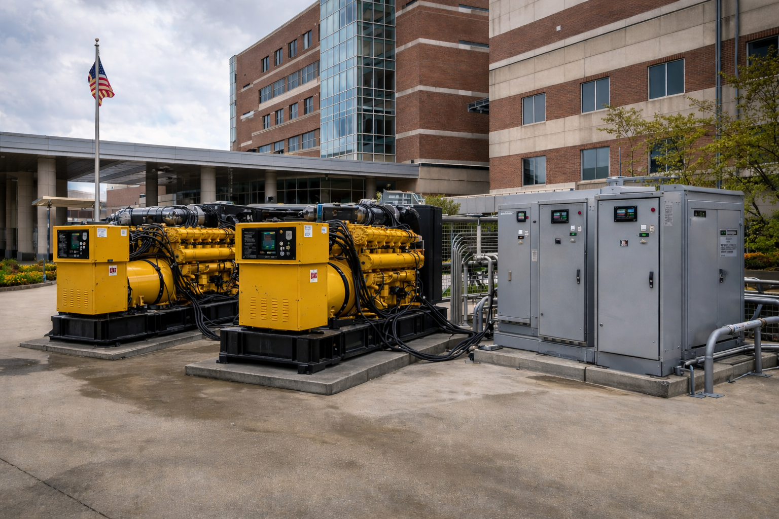 Hospital facility with emergency power systems